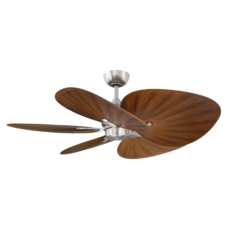 Ventilateur de plafond intérieur / extérieur 52 po Islander - Nickel brossé avec pales ovales Koa, Nickel brossé
