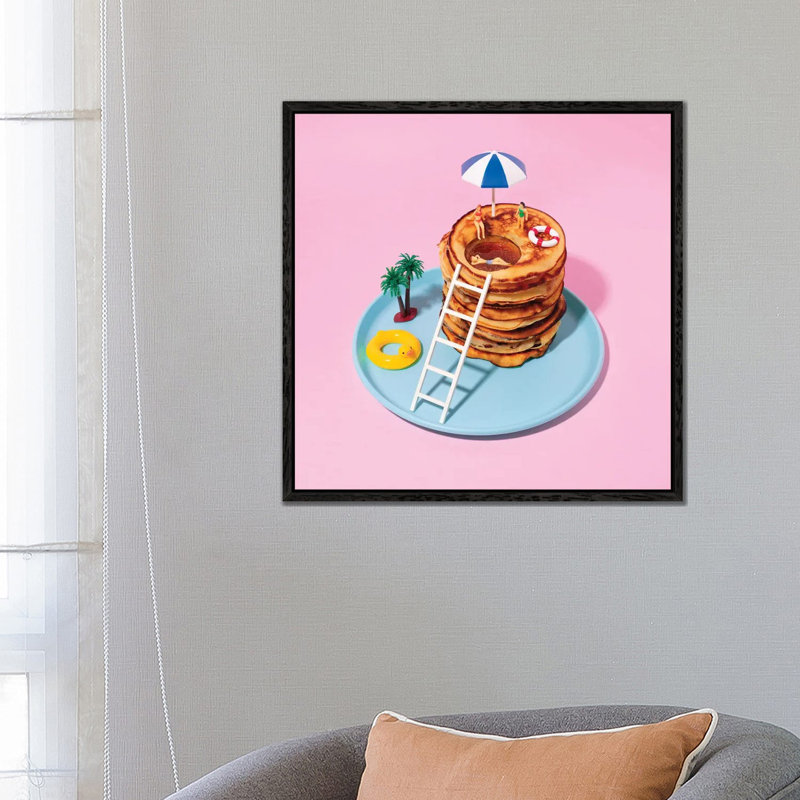Pancakes Pool by Pepino De Mar - Gallery-Wrapped Canvas Giclée on Canvas, Black Floater Framed, 66.04 cm H x 66.04 cm W