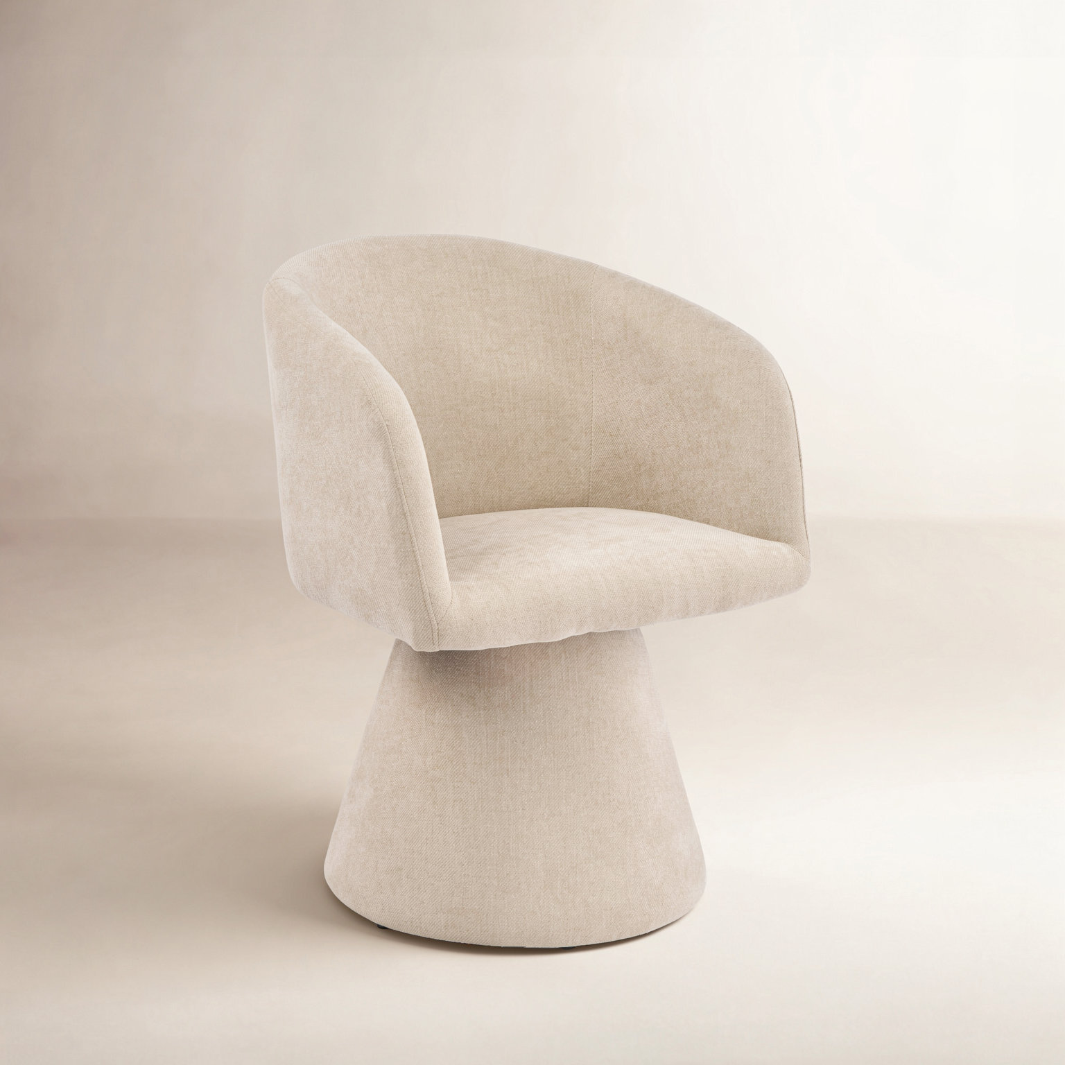 Fawnia Swivel Dining Armchair, Oatmeal