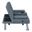 Canapé-lit convertible moderne en tissu gris avec ports USB et porte-gobelets rabattables