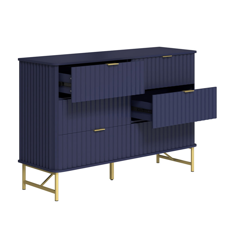 Commode décorative 3 tiroirs (bleu), Navy