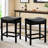 24 inch Counter Height Bar Stools, Upholstered Modern Kitchen Barstools with Metal Base, PU Leather Saddle Stools for Kitchen Island-1236545581-1236545583