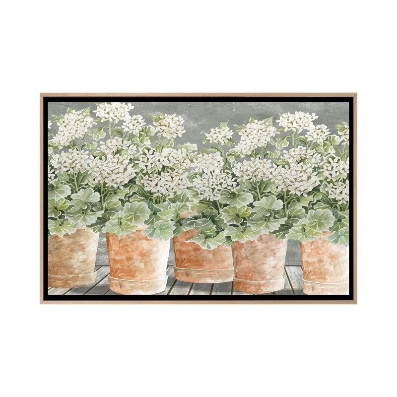 «All In A Row II», reproduction d'art sur toile encadrée, H 26 po x l 40 po, Toile à cadre flottant sans passe-partout, Beige