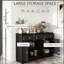 Buffet de rangement de cuisine avec portes de style grange, armoire à tiroirs