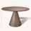 Solid Oak Wood Round Dining Table with Seating for 4