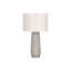 Lighting, H 29 po, lampe de table, résine grise, abat-jour ivoire / crème, moderne