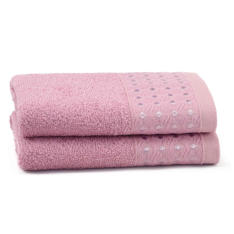 Ensemble de serviettes en coton turc 2 pièces Petek, Rose