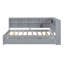Lit de jour double en bois avec lit gigogne simple, lit de jour avec tablette de rangement et ports de chargement USB-85539969