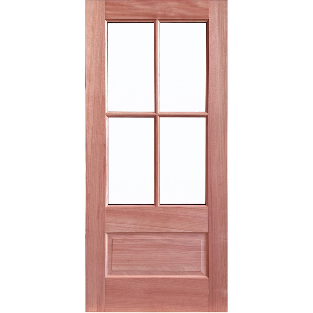 36" x 80" 4 Lites Unfinished Mahogany Front Door Waydoor
