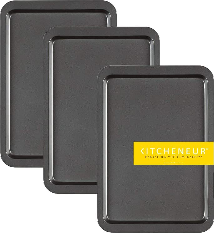 KITCHENEUR Non-Stick Aluminium 3 Piece Baking Tray Set