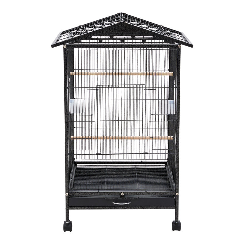 77cm Open Play Top Metal Pet Bird Cage with Casters
