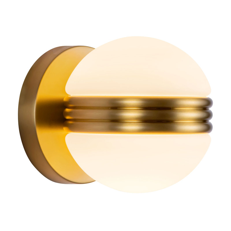 Selene 5-in Gold dimmable LED Wall Sconce, Brushed Gold