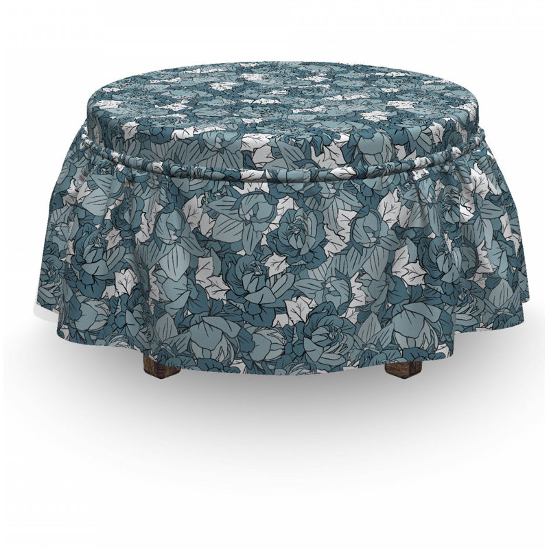 Ensemble de housse pour repose-pieds à coussin de boîte 2 pièces fleur botanique nostalgique