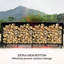 8ft Firewood Rack with Cover Wood Storage Holder Black