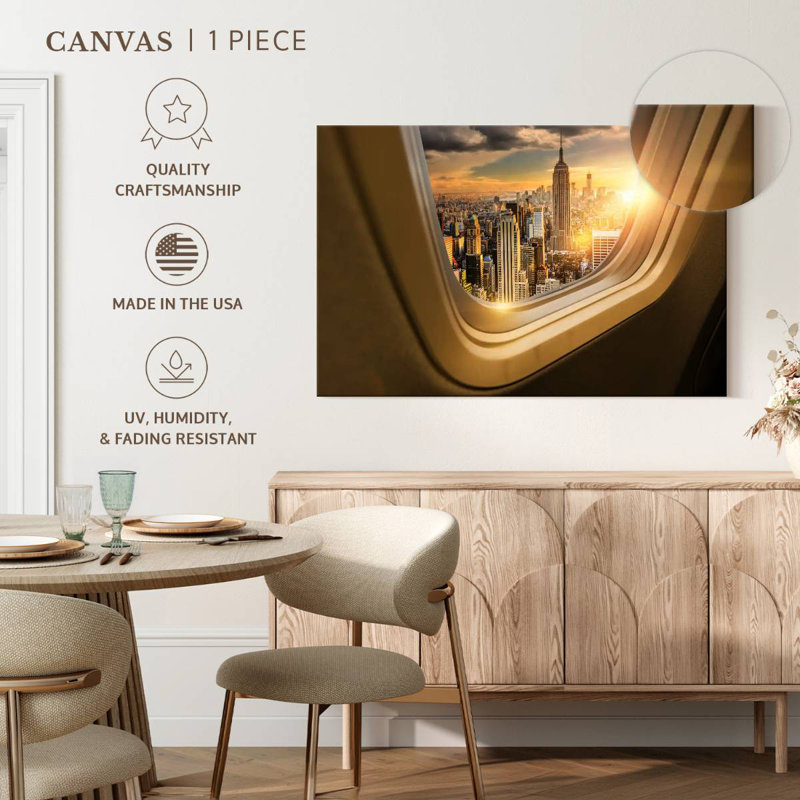 Sireci NYC Plane Window View, 34" H x 51" W