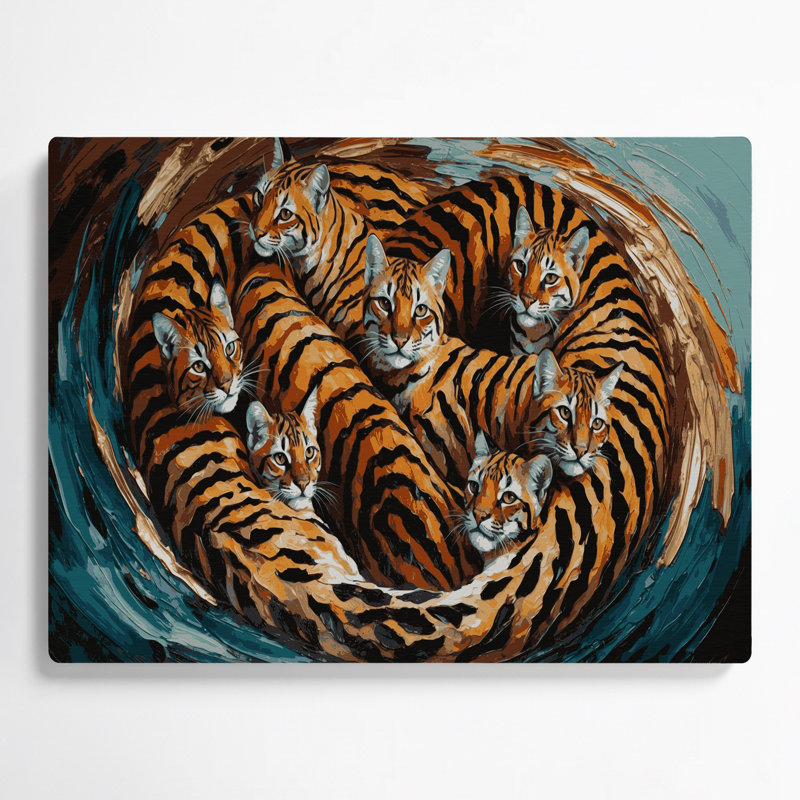 «Cats Toyger», art mural en métal noir, H 11 po x l 14 po
