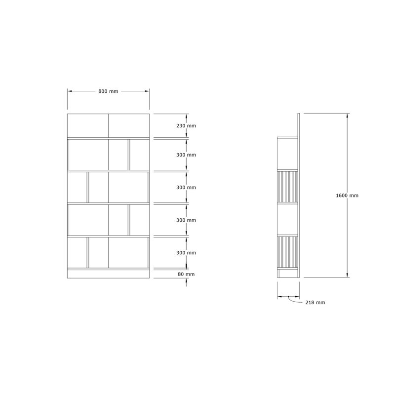 Modern Walnut Bookshelf, 63 x 63 x 8.6 Inches | 100% Melamine Coated Particle Board, Thickness: 0.7 Inches | Wall-Mountable Design, Multiple Shelves for Extra Storage | Stylish & Functional Home Organization Solution