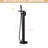 Freestanding Bathtub Faucet With Waterfall Tub Filler And Hand Shower, 360 Rotatable Spout, Dual Temperature Regulation, Brass Base Matte Black Faucet, 59" - Kink Hose, Control For Relaxing Water-121077013