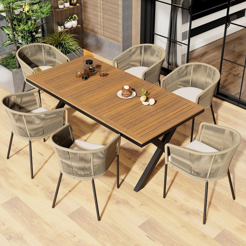 6 - Person Patio Dining Set with Rectangular Table