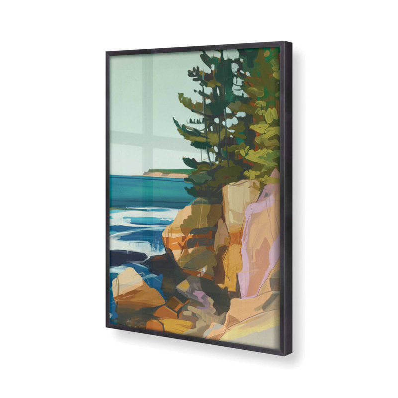«Seacliff Whispers V2», impression encadrée sur papier par Azure Artisanal Studio, Zinc patiné