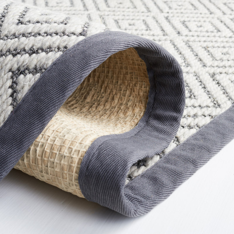 Tapis géométrique en laine et sisal Shellharbour Palm Beach, Tapis de couloir 2 pi x 8 pi