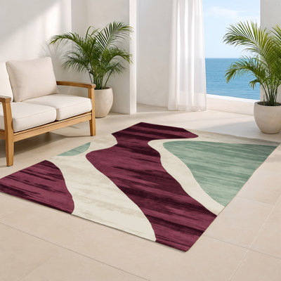 Watercolor Red Indoor and Outdoor Area Rug