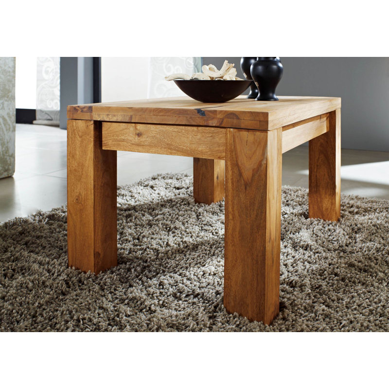 Solid Wood Four Leg Coffee Table, 42cm H x 70cm W x 50cm D