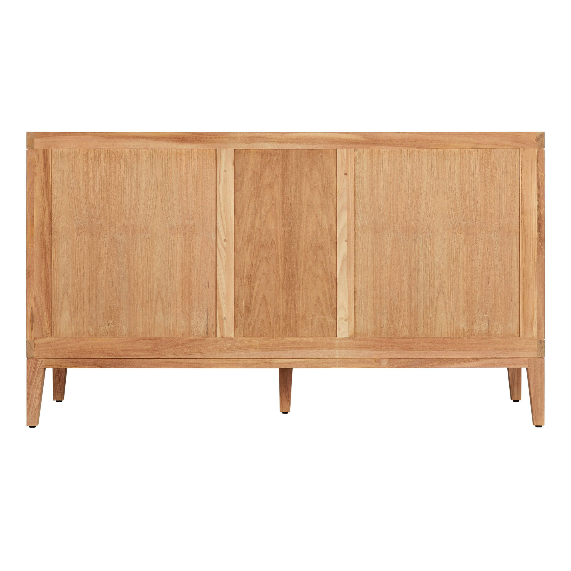 Aliso 60" Double Bathroom Vanity, Natural Teak, 8" Widespread, Feathered White Quartz