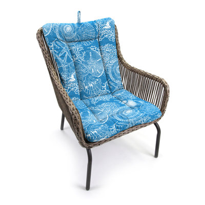 21" x 38" Outdoor Chair Cushion with Ties and Loop (Set of 2)