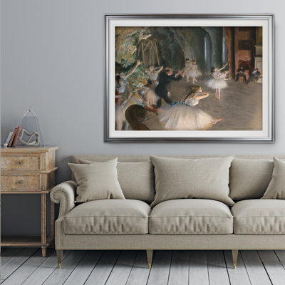 Rehearsal On Stage by Edgar Degas - Single Picture Frame Print on Canvas