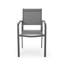 Chaise de salle à manger d'extérieur moderne en aluminium avec siège en filet (ensemble de 2) Chaises de salle à manger d'extérieur