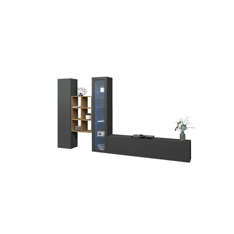 Candas Rectangle Accent Cabinet, Anthracite