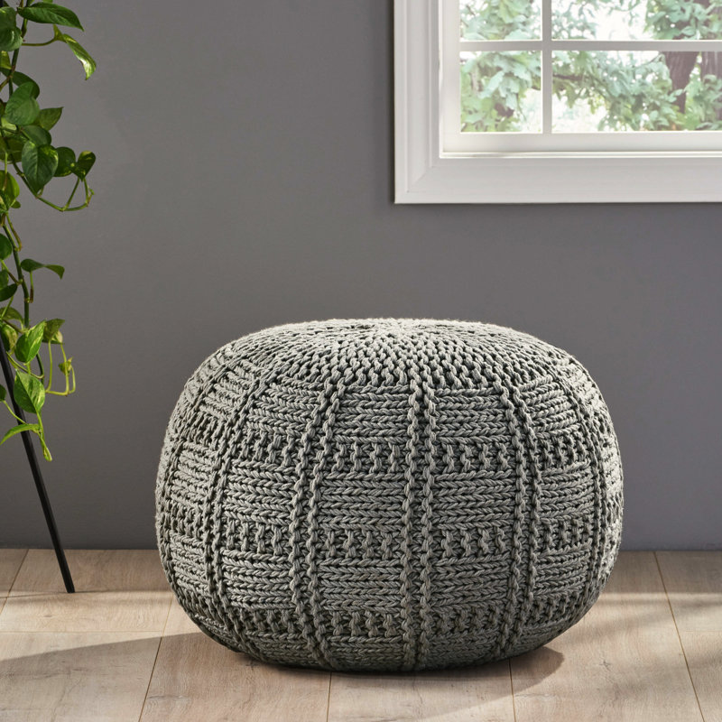 Pouf rond en coton 20 x 20 Yuny