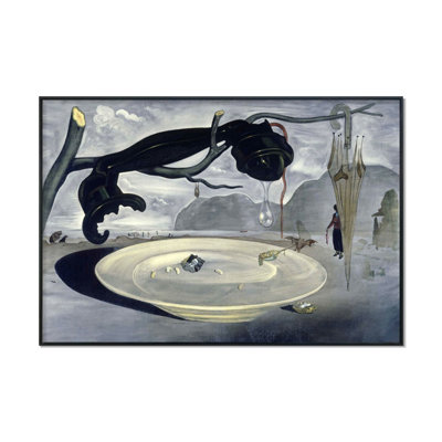 Impression giclée sur toile encadrée, série n° 072, par Salvador Dali : décoration murale pour salon, maison ou bureau (cadre noir fin, 51 x 76 cm).