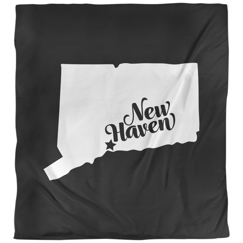 Housse de couette new refuge connecticut, Housse de couette pour très grand lit, Noir, Microfibre