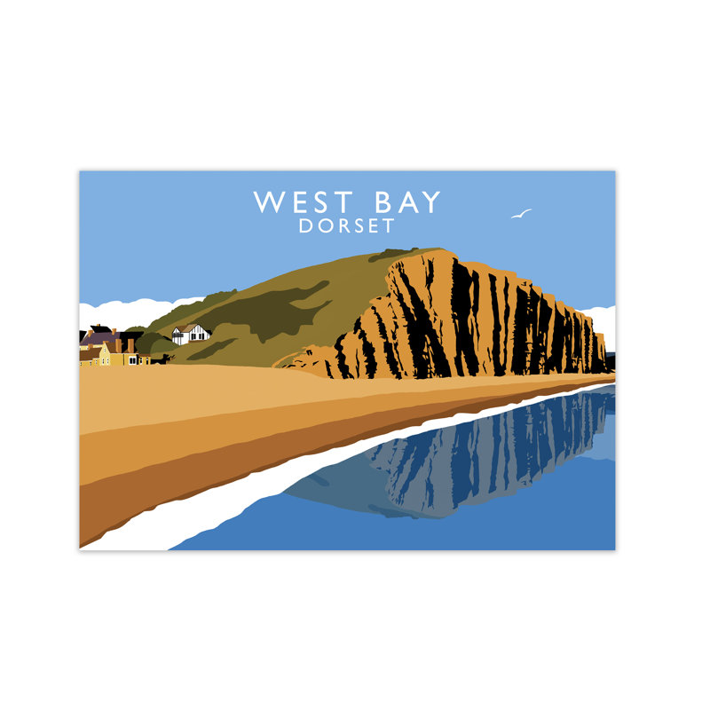 West Bay Dorset by Richard O'Neill - Print, 21cm H x 29.7cm W x 3cm D, Unframed