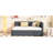 Twin Size Daybed With Upholstered Trundle, Linen Ornament, Strong Bed Quality, No Box Spring, Gray Attribute Spring Required Upholstery, Practical Frame-1260155347