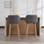 Ensemble de 2 tabourets de bar modernes - tissu de lin - pieds en bois de chêne - hauteur d'assise de 29,5 po-1340449396