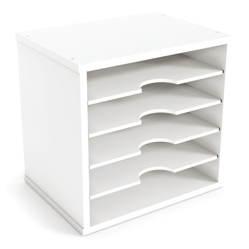 Logan Stackable 5-Tier Paper, Mail and File Organizer, White