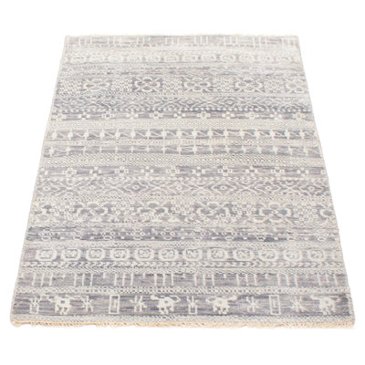 One Of A Kind Silk Shadow Grey 3'6" x 5'11"Area Rug