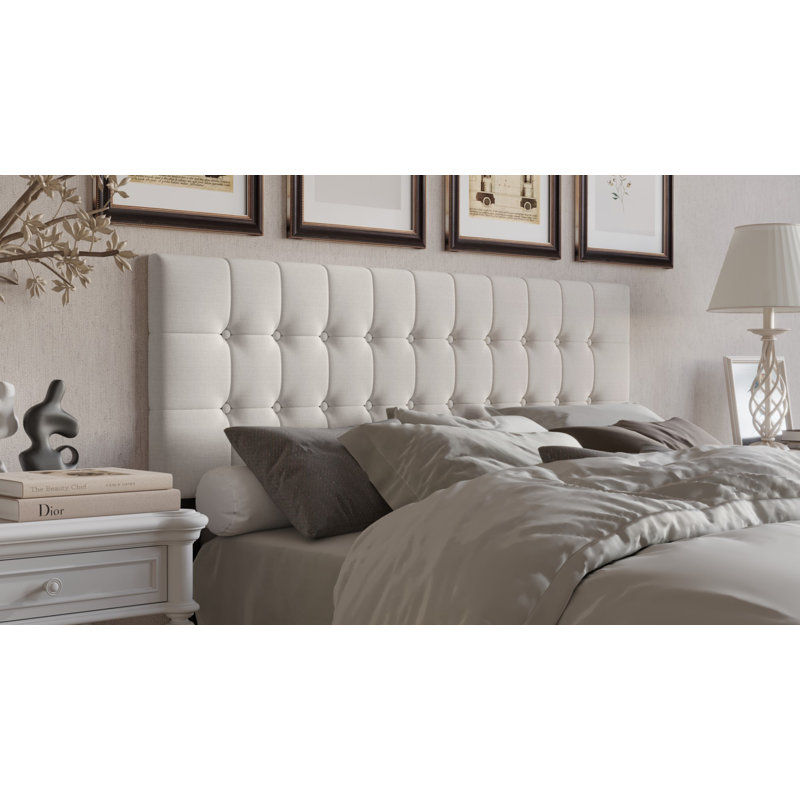 Jadeen Upholstered Panel Headboard, Dove Gray, King
