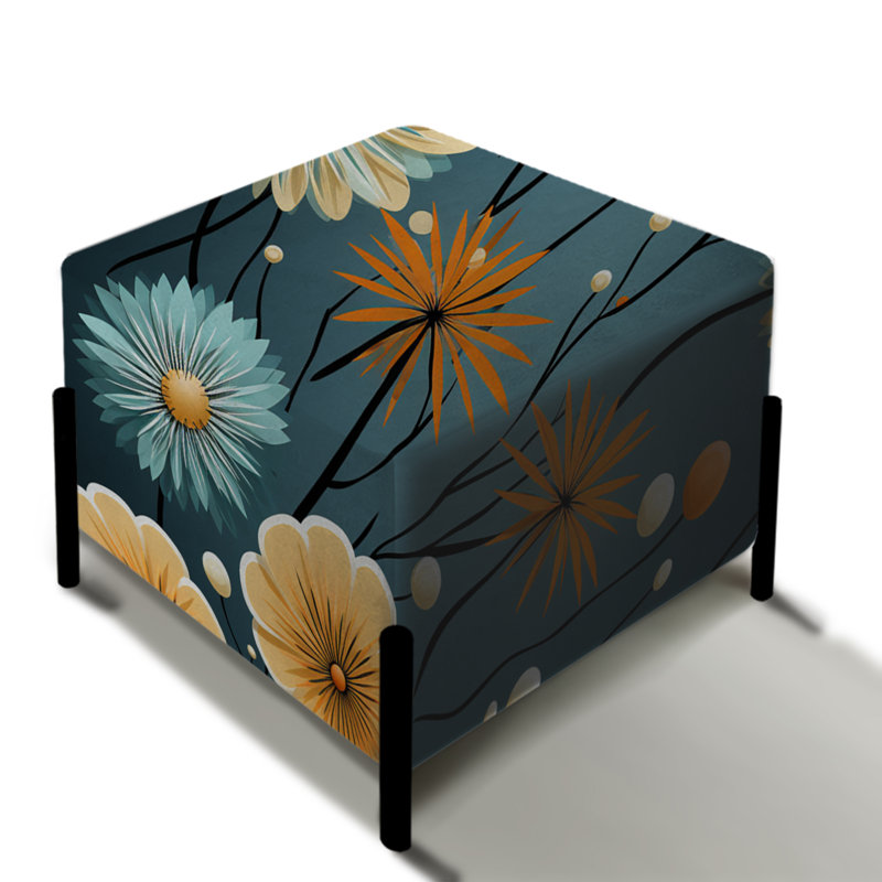 Mod Botanical Delight - Repose-pieds carré Mid-Century