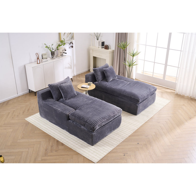 Fauteuils inclinables en velours côtelé gris compact pour la vie moderne