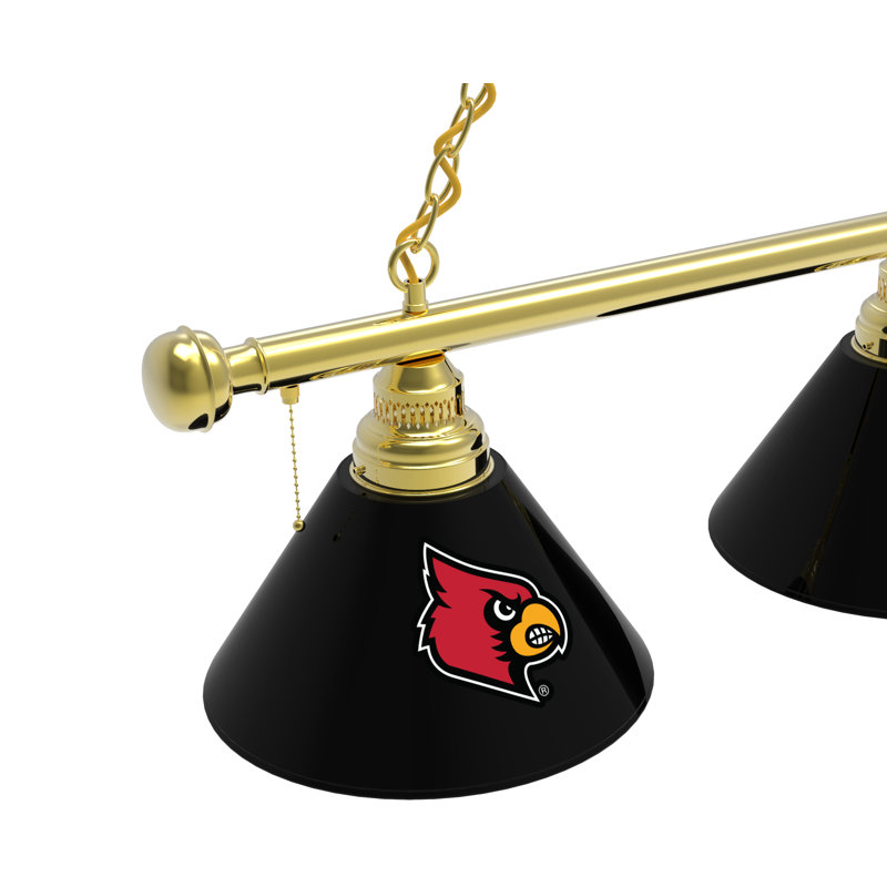 3 - Light Pool Table Lights Pendant, Brass, Louisville Cardinals