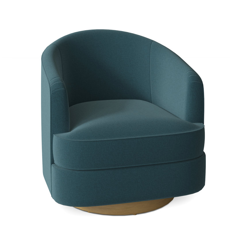 Tipsy Upholstered Swivel Barrel Chair, Hazelnut, Turquoise (8789 91)