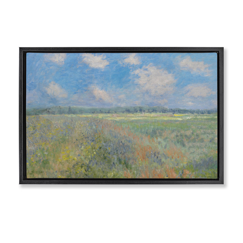 Cadre flottant Tranquil Horizon Scattered Clouds, design par Seven Trees Design, Cadre flottant noir de jais