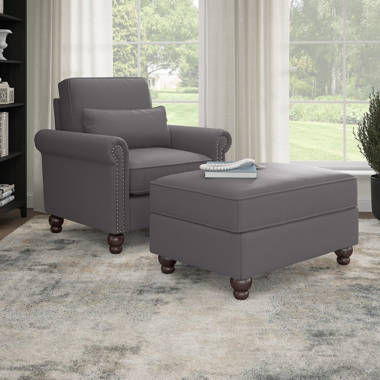 Ivy Bronx Depoliti Oversized Swivel Chair with storage ottoman and