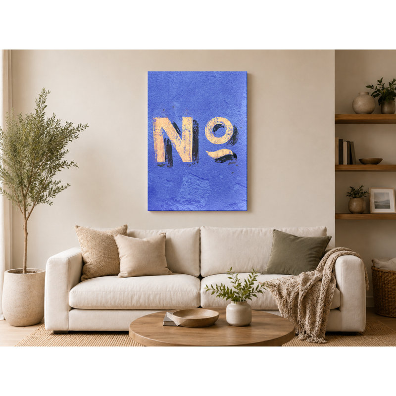 º (signe numérique sur bleu) - Portrait, art mural sur toile, 16" W x 20" H