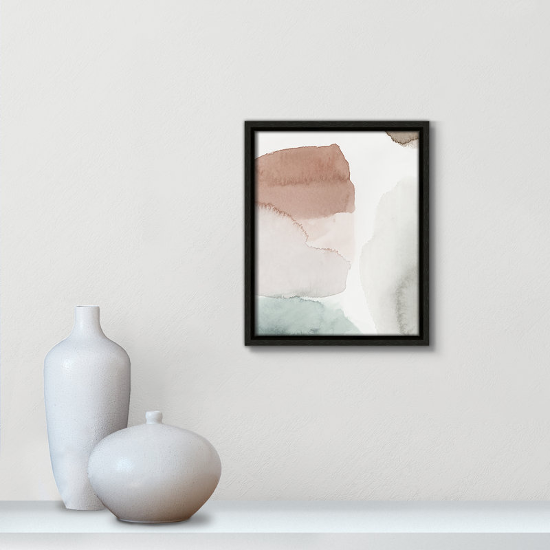 «Hopeful II», peinture sur toile à cadre flottant, H 11,5 po x l 9,5 po x P 2 po, Cadre espresso