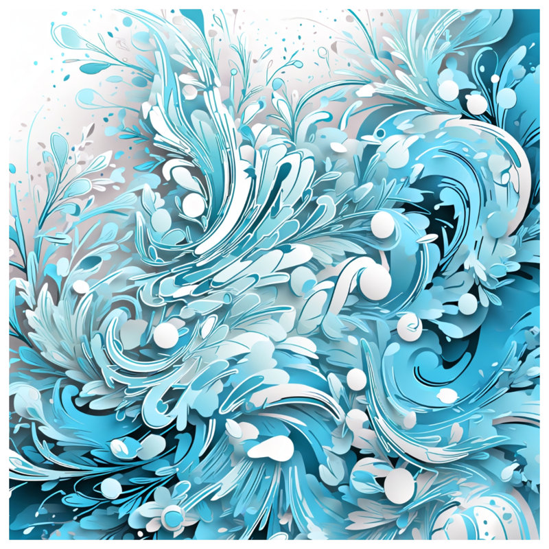 Rideaux de douche tourbillonnants à motif abstrait bleu très long, L 70 po x H 84 po